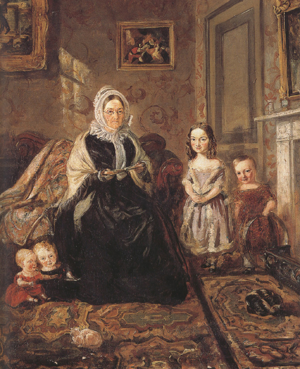 Group Portrait of Mrs Davies,of Wormbridge Court,Hereford with Four of her Clark (mk37)